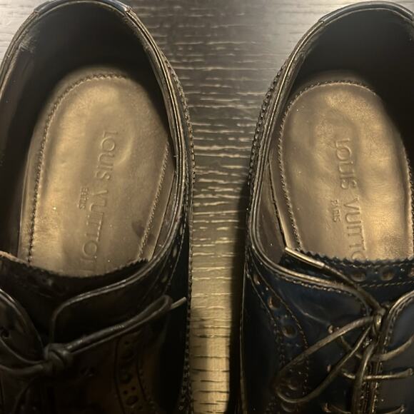 Louis Vuitton Men\'s Black and Navy Oxford Dress Shoes size 9.5 fits 10.5 main image 5